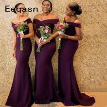 Wholesale Purple Mermaid Bridesmaid Dresses 2020 Long Wedding Part Dress Maid Of Honor Formal Gown Plus Size Evening Gown 2024 - buy cheap