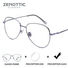 ZENOTTIC Alloy Pilot Prescription Glasses Men Oversize Myopia Hyperopia Optical Eyeglasses Anti Blue Light Photochromic Eyewear 2024 - buy cheap