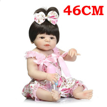 19inch 46cm  bebe alive reborn boneca handmade Lifelike Reborn Baby Doll Girls Full Body Vinyl Silicone with Pacifier child gift 2024 - buy cheap
