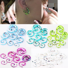 JUNLOWPY Acrylic Ear Taper and Plugs Spiral Flesh Tunnels Earring Expander Gauges Stretcher Body Piercing Jewelry 100pcs 9 Size 2024 - buy cheap