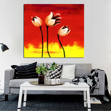 Handpainted Free Shipping Pictures Abstract Flowers Art Oil Painting on Canvas Modern Wall Stickers Home Decor Oil Paintings 2023 - buy cheap