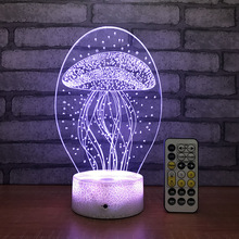 Jellyfish 3D Lamp Unique Creative Product Nightlight Seven-color Bedside  Induction 3d Nightlight Kids Room Led Kids Lamp 2024 - buy cheap