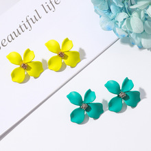 Korean Sweet Simple Baking Varnish Flower Stud Earrings Fashion Irregular Petals Earring for Women Girls Party Charm Jewelry 2024 - buy cheap