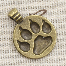 6pcs Charms Dog Paw 28x21mm Antique Making Pendant fit,Vintage Tibetan Bronze Silver color,DIY Handmade Jewelry 2024 - buy cheap