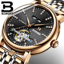 BINGER Men Watches Male Top Brand Luxury Automatic Mechanical Watch Men Waterproof Full Steel Business Tourbillon Clock Relogio 2024 - buy cheap