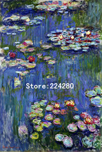 Water lily Monet Lotus flower painting Needlework 14CT Canvas Unprinted Handmade Embroidery Cross Stitch Kits DIY Home Decor 2024 - buy cheap