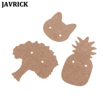 JAVRICK 100 Pieces Kraft Paper Pineapple Cat Life Tree Earring Display Tags Cards Jewellery Holder Gift Shop Tags Cards NEW 2024 - buy cheap