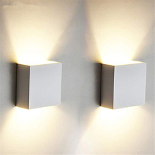 Cube COB настенная лампа, алюминиевая лампа, 6 Вт, 85-265 в, современное домашнее освещение, украшение, бра для ванной, коридора, светодиодное освещение для помещений 2024 - купить недорого