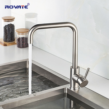 ROVATE 360 Degree Swivel Kitchen Faucet 304 Stainless Steel Brushed Nickel, Hot and Cold Single Lever Sink Faucet Crane 2024 - buy cheap