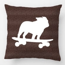 Skateboarding English Bulldog Silhouette Pillow Throw Pillow Case Decorative Cushion Cover Pillowcase Customize Gift For Sofa 2024 - buy cheap