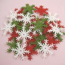 Venta al por mayor rojo, blanco y verde mezcla copo de nieve tela de fieltro, poliéster, 3cm DIY tela de fieltro (120 unids/lote) 004004004 2024 - compra barato