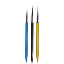 3Pcs/set Nail Art Lines Painting Pen Acrylic Nail Brush Set UV Gel Polish Tips 3D Design Manicure Drawing Brushes Tool Kit 2024 - buy cheap