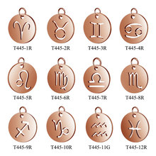 5pcs 316L Stainless Steel 12 Constellation Sign Charm Steel Gold Rose Gold Never Fade Zodiac Pendant for DIY Jewelry Finding 2024 - buy cheap