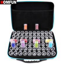 HOMFUN-caja de pintura de diamante para guardar herramientas, contenedor de almacenamiento, bolsa de mano, diseño con cremallera, resistente a los golpes, duradero, 60 botellas 2024 - compra barato