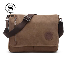 Scione Men Messenger Bags Casual Tote Bag Male Solid Bags Large Shoulder Messenger Tote Purse Flap Handbags Brand Design 955-1 2024 - buy cheap