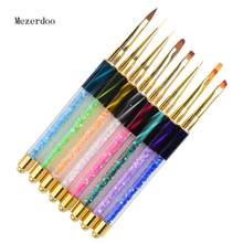 8Pcs Gradient Nail Drawing Lines Painting Brush Pen Multi Size UV Gel Cat Eye Rhinestone Handle Manicure Nail Art Brush Tools 2024 - buy cheap