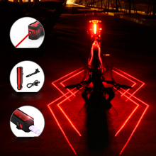 Складной лазерный велосипедный фонарь передний задний Предупреждение велосипедный фонарь USB Перезаряжаемый задний фонарь водонепроницаемый велосипедный фонарь 2024 - купить недорого
