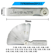 Shinwa medidor de espessura, régua de espessura de aço inoxidável de alta precisão 0.02-1.0mm 65mm, 25 peças 2024 - compre barato