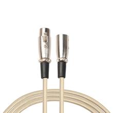 Cabo de extensão de canhão de fibra de áudio, 3 pinos de conectores macho para fêmea, cabo de extensão de equilíbrio estéreo para microfone, 0.3m/1m/1.8m/3m 2024 - compre barato