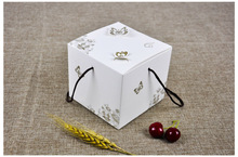 20Pcs/lot Large White Gift Cardboard Boxes, Square Butterfly Paper Gift Box With Handle ,Macaron Biscuit Packing Cake Box 2024 - buy cheap