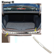 Car External Rear Bumper Trim Stainless Steel Scuff Sill Trunk Plate Panel Pedal 1pcs For Peugeot 301 2014 2015 2016 2017 2024 - buy cheap