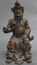 YM  320    9" old chinese pure bronze Soldier Generals guangong guanyu buddha god statue 2024 - buy cheap