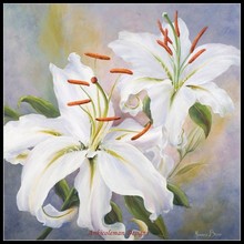 Embroidery Counted Cross Stitch Kits Needlework - Crafts 14 ct DMC color DIY Arts Handmade Decor - White Lilies 2024 - buy cheap