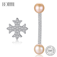 DOTEFFIL-pendientes de perlas naturales de agua dulce para mujer, aretes multifunción de circonita de Plata de Ley 925, joyería de perlas, regalo de boda/fiesta 2024 - compra barato