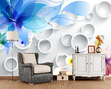 Papel de parede personalizado com flor circular, papel de parede 3d para decoração da sala de estar, sofá, tv, quarto, cozinha 2024 - compre barato