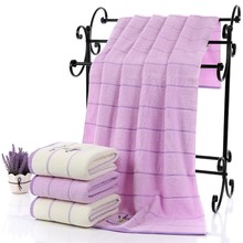 Toallas de baño de algodón para adultos, Set de 2 unids/set de Toallas de Mano con bordado de lavanda, 70x140cm, 34x74cm 2024 - compra barato