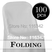 Venta caliente Marious 100 piezas blanco plegable silla cubre poliéster boda fiesta decoración envío gratis 2024 - compra barato