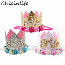 Chicinlife-tiara de noiva com coroa, 1 peça, festa de despedida de solteira, decoração de noite, chá de noiva, chapéu de casamento, acessórios para cabelo 2024 - compre barato