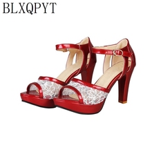 BLXQPYT New Big Size 33- 46 Sandals Women summer 2019 high heels 9cm Platforms Peep toe Fashion Sexy Shoes Woman Pumps Q2071 2024 - buy cheap