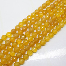 Mini.order is $7!4-14mm Faceted Yellow Agates Round DIY Loose Beads 15" 2024 - buy cheap