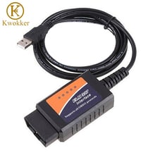 KWOKKER ELM327 USB ELM 327 V1.5 OBD 2 ELM327 USB Interface CAN-BUS Scanner Diagnostic Tool Cable Code Support OBD-II Protocols 2024 - buy cheap
