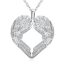 Collares exquisitos joyería de moda para joyería colgante de mujer Chapado en plata Corazón de Ángel collares de alas Valentine regalos 2024 - compra barato