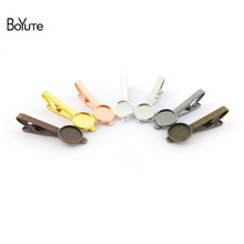 BoYuTe 10Pcs 7 Colors Plated Round 16MM 18MM 20MM Cabochon Base Diy Tie Clip Blank Tray Bezel Men's Clothing Accessories 2024 - buy cheap