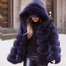 Plus size solid Women Faux Mink  Winter Hooded New Faux Fur Jacket Warm Thick Outerwear Jacket women winter warm Coat 2024 - buy cheap