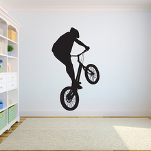 Conluio bicicleta do esporte de montanha Etiqueta Da Parede dos miúdos meninos decoração do quarto DIY vinyl Decal Quarto adolescente esporte adesivos de parede art Mural G986 2024 - compre barato