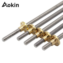 T8 Lead Screw 8mm 100mm 150mm 250mm 300mm 330mm 350mm 400mm 500mm Trapezoidal Screws Copper Nuts Lead Screw for 3D Printer Parts 2024 - buy cheap