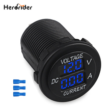 Herorider 12V-24V Auto Truck Waterproof Boat Motorcycle Voltmeter Gauge Current Tester Ammeter Led Digital Voltmeter Ammeter 2024 - buy cheap