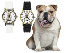 Bulldog Pet Love Dog Men Women Watches Fashion Sport Casual Black White Silicone Watchband Unisex Quartz Wrist Watch Deals 2024 - buy cheap