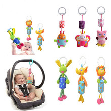 Brinquedo de berço para carrinho de bebê, 6 estilos, 1 peça, kawaii, para recém-nascido, pendurado, chocalho, sino, cama macia, animais musicais, bonecas 2024 - compre barato