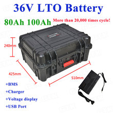 Paquete de batería de titanato de litio GTK LTO, 36V, 80Ah, 100Ah, celdas de 2,4 v para máquina de bote de motocicleta de energía de respaldo de 1000w + cargador de 10A 2024 - compra barato