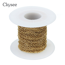 Ckysee 10Yards/Roll Stainless Steel Gold Color Chain DIY Making  Cross Bulk Chain Necklaces Bracelet Jewelry Finding 2024 - buy cheap