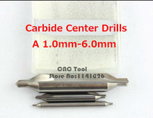 Broca central de carboneto, tipo a-1.0mm ~ 6.0mm, 60 graus, brocas centrais, ferramenta de furo de centro de localização, ferramentas de corte, 1 peça 2024 - compre barato