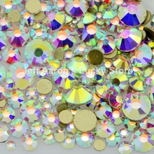 Mixed sizes flatback white AB 3d nail art decorations rhinestone glitter nails accessoires nail jewelry tools 2mm 3mm 4mm 5mm 2024 - buy cheap