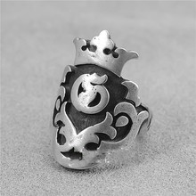 Gaboratory Garber Hand-polished Retro 925 Silver Thai Silver Men's Crown Opening Ring 2024 - buy cheap