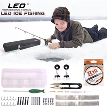 LEO 37pcs Complete Set 80cm Super Hard Fiberglass Ice Fishing Rod Combo Fly Fishing Tackle Kit in Exclusive Fishing Case Bag 2024 - buy cheap
