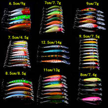 New 62pcs/lot Fishing Lures Mixed Minnow/Popper Lure 9 Models Quality Good Bass Crankbait Wobbler Fishing Tackle Wholesale 2024 - buy cheap